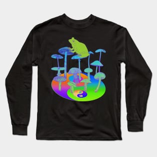 Frog Mushroom Yin Yang Psychedelic Tie Dye Long Sleeve T-Shirt